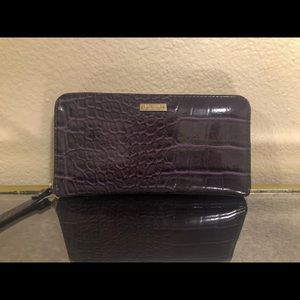 Kate Spade Purple Patent Leather Croc Wallet